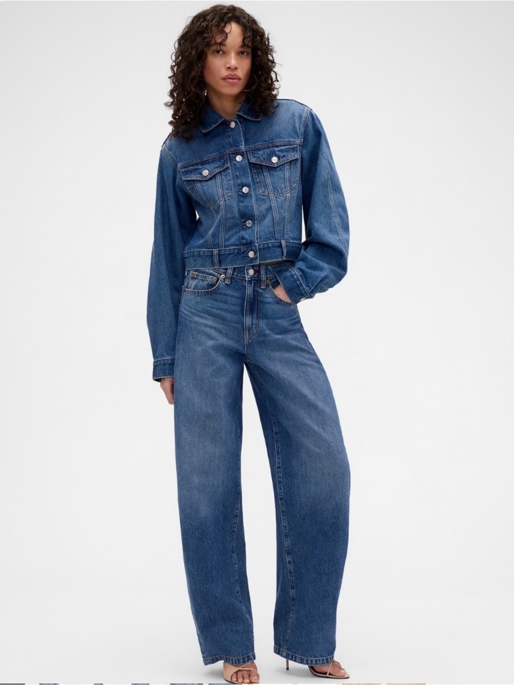 Victoria Beckham x Gap Blue Arc Curved-Leg High-Rise Jeans